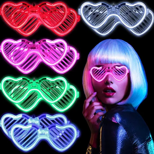 Lentes LED en forma de corazón