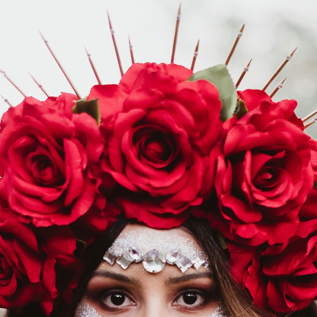 Corona rosas rojas - Dia de muertos